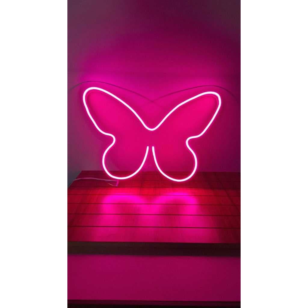 Luminária Decorativa Borboleta led Neon, com base 50cm e 30cm duas opções de tamanho