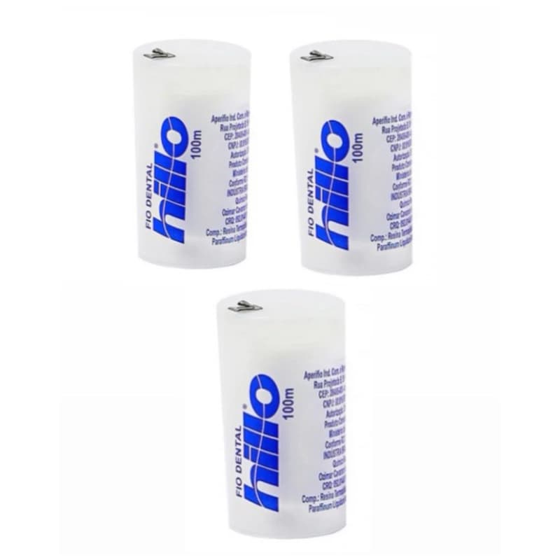 kit Fio Dental c/3 unidades 100metros cada