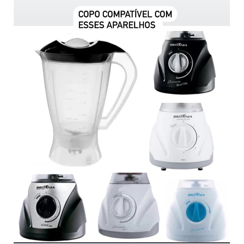 Copo para  liquidificador Britania Diamante/ Electrolux Chef/ fama compatível com a marca mencionada
