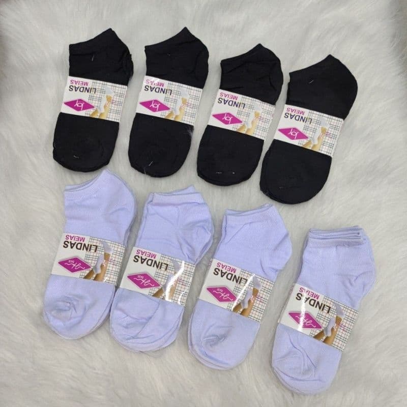 Kit 3, 6 ou  12 Pares meias soquete femininas unissex 35-40