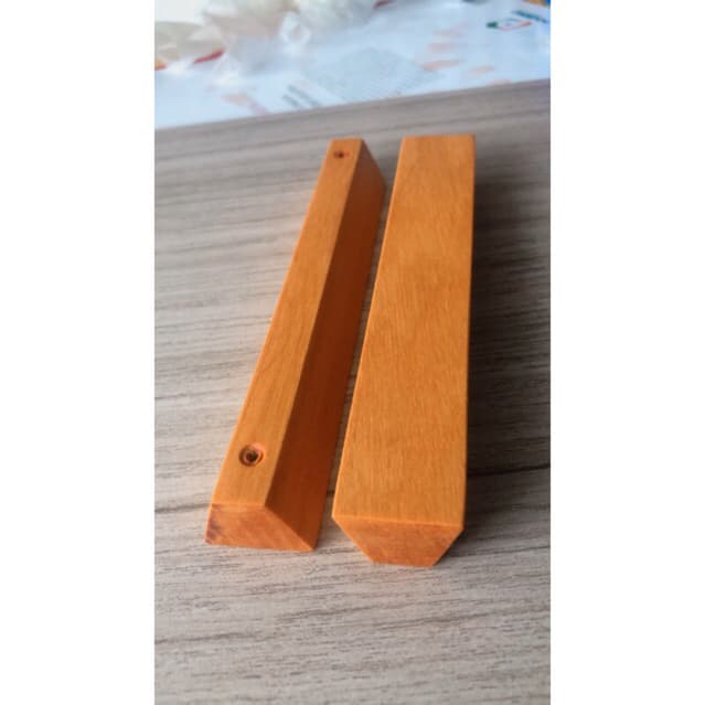 kit 3 Puxadores 192mm trapézio de furo a furo cedro rosa