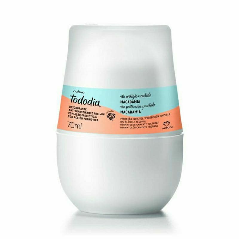Desodorante Antitranspirante roll-on Macadâmia, unissex, Natura 70ml.