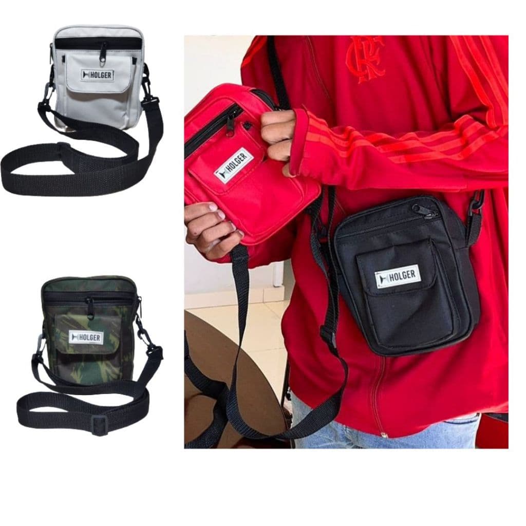 Shoulder Bag Unissex, Street Wear, Motoboy, Bolsinha de ombro Holger