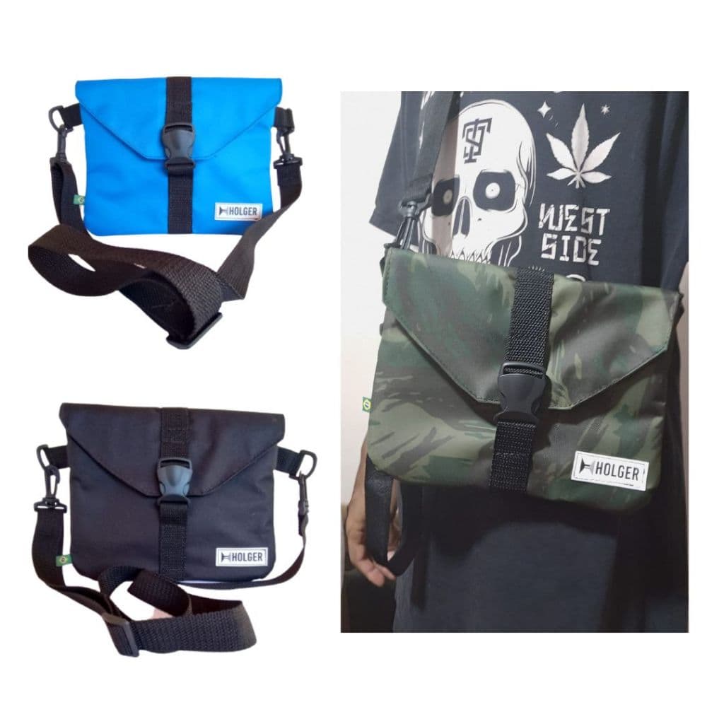 Bolsa Tiracolo Crossbody Masculina, Motoboy, Streetwear. Modelo Carta Holger