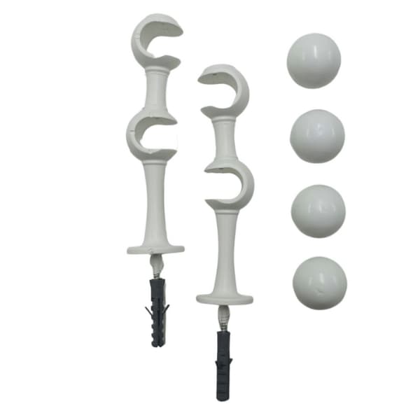 Kit de Suporte Para Cortina Varão Simples Par Com Ponteira Duplo 19/19mm