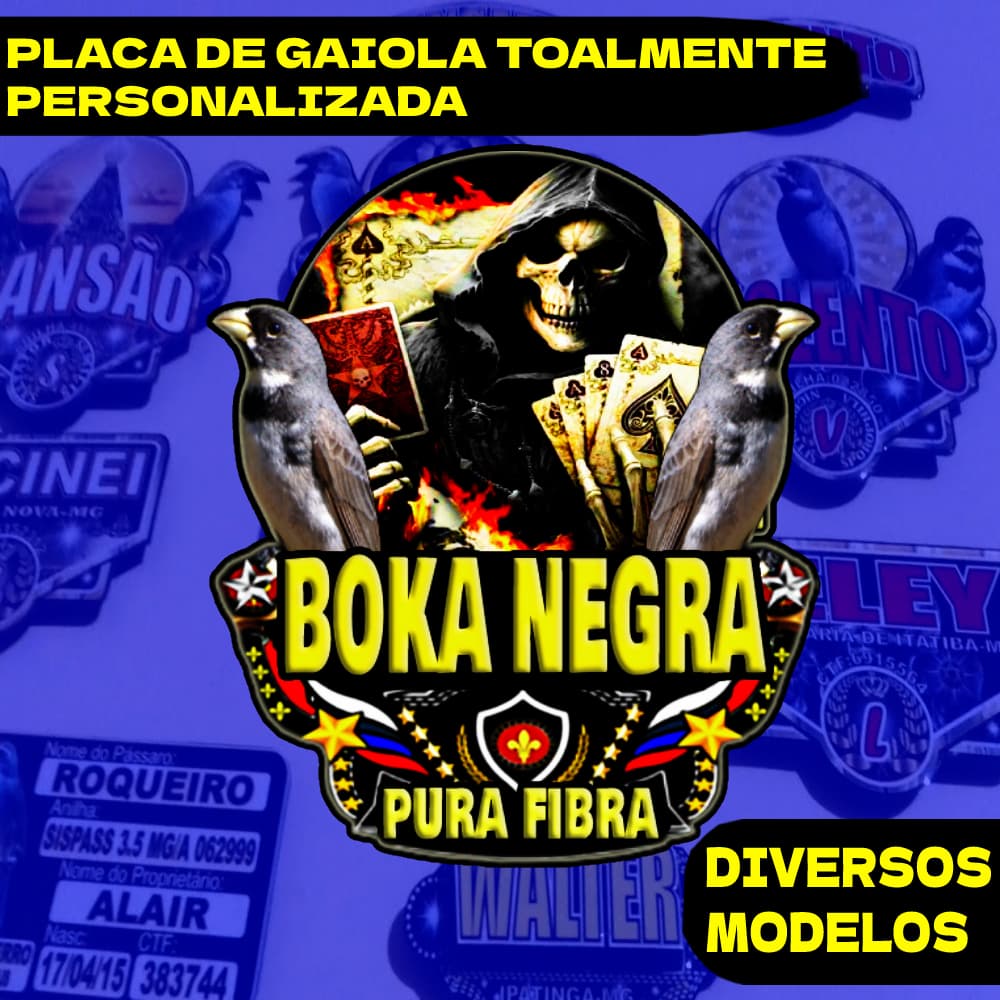 Placa Personalizada para Gaiola de Pássaro – Nome e totalmente personalizavel