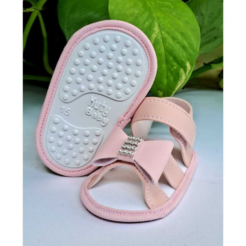 Sandália Para Menina Bebê Cores Laço Calçado de Bebê Recém Nascido 13 ao 18