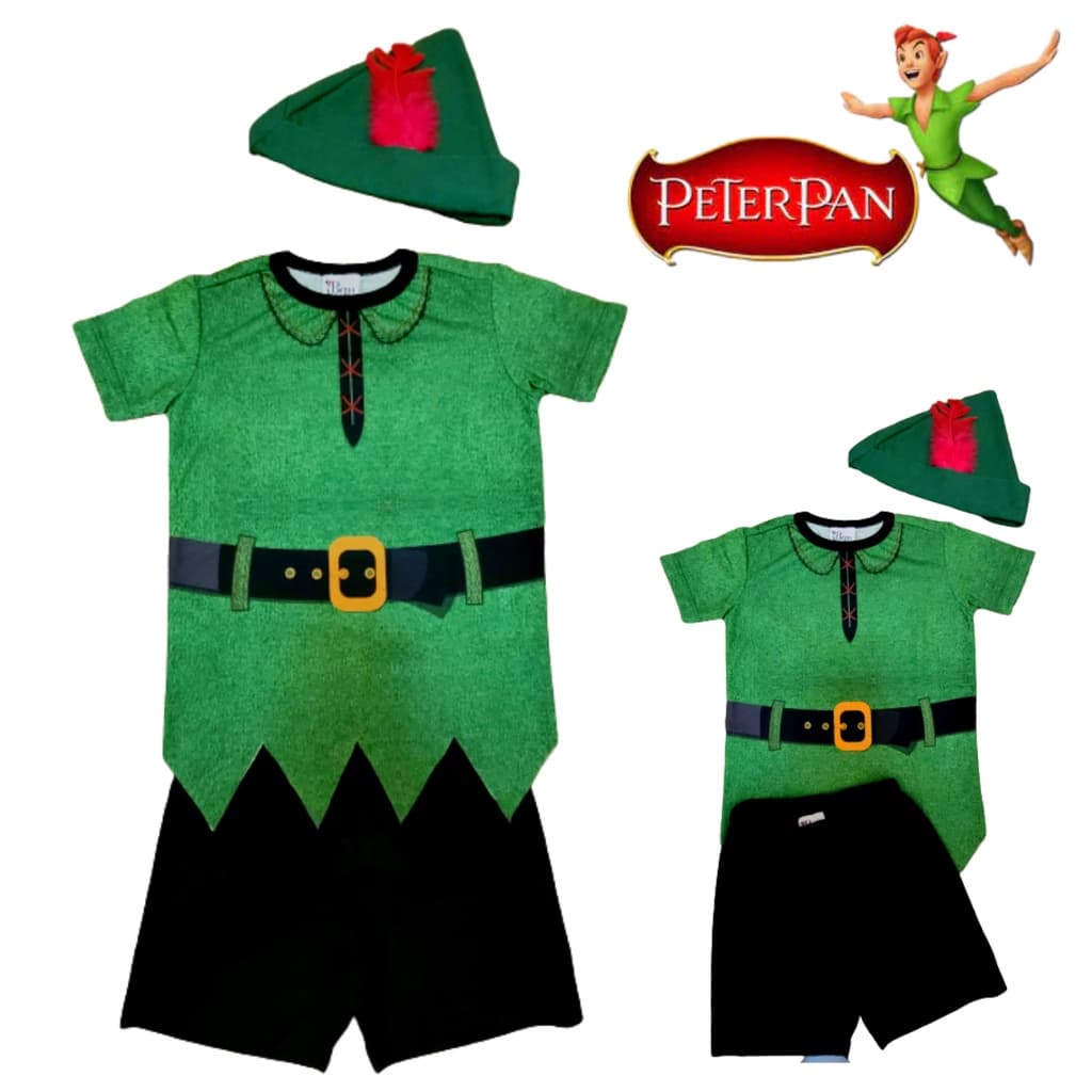 Fantasia Infantil Roupa Peter Pan Duende Chapéu Verde Aniversário Fantasia Infantil Menino Carnaval