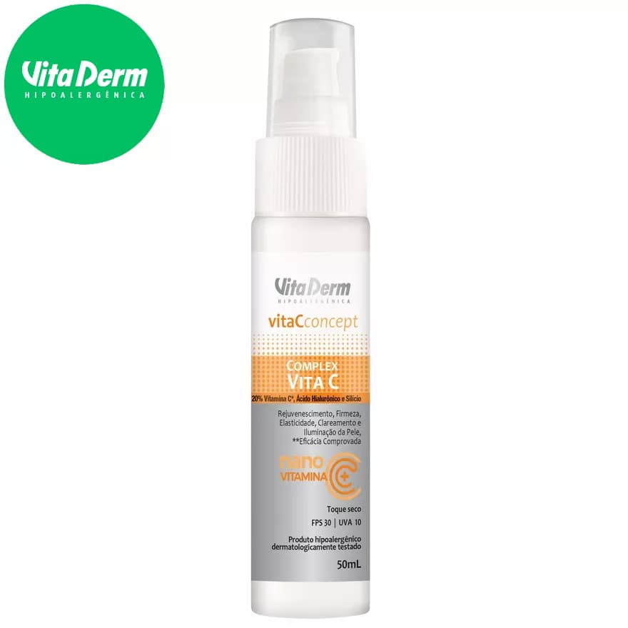 Complex Vitamina C 20% Vita Derm 50ml  Protetor Solar Facial FPS 30