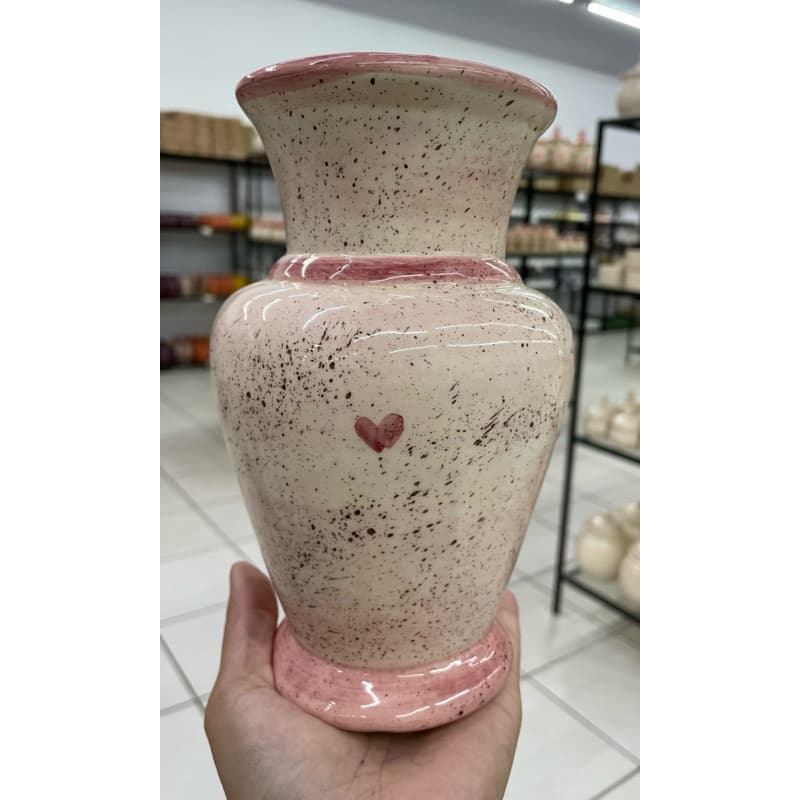 Vaso Decorativo Em Cerâmica Pintado Á Mão Decoração