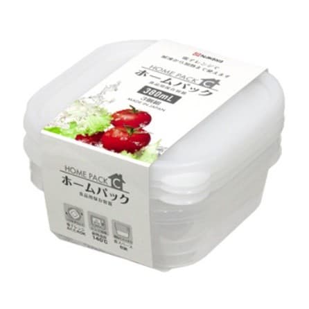 Jogo de Pote Plástico com 3 Peças - Home Pack C 380 ml - do Japão