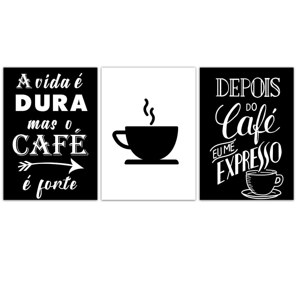 Ki3 quadros  Café 3 quadros para cozinha Coffe -  cantinho do café  frases para  cozinha - quadro para cozinha