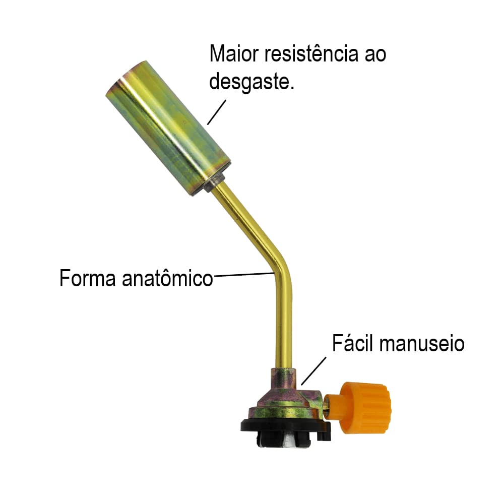 Maçarico/Massarico a gás 16cm com controle de chama/Massarico culinário