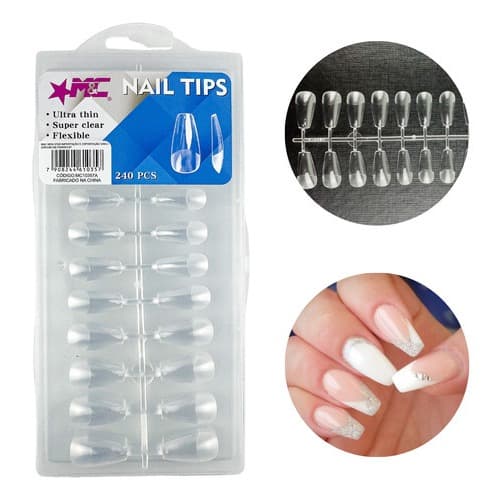 240x Peças Unhas Soft Gel BAILARINA