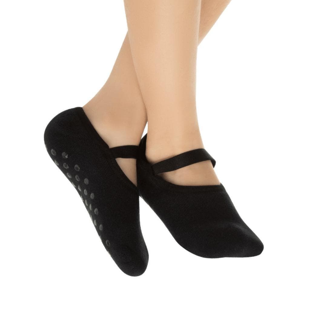 3 pares  de Meia antiderrapante Sapatilha Pilates Preta