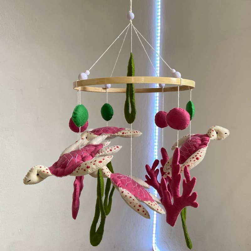 mobile de bebê / tema tartaruga 25cm NÃO VEM SUPORTE