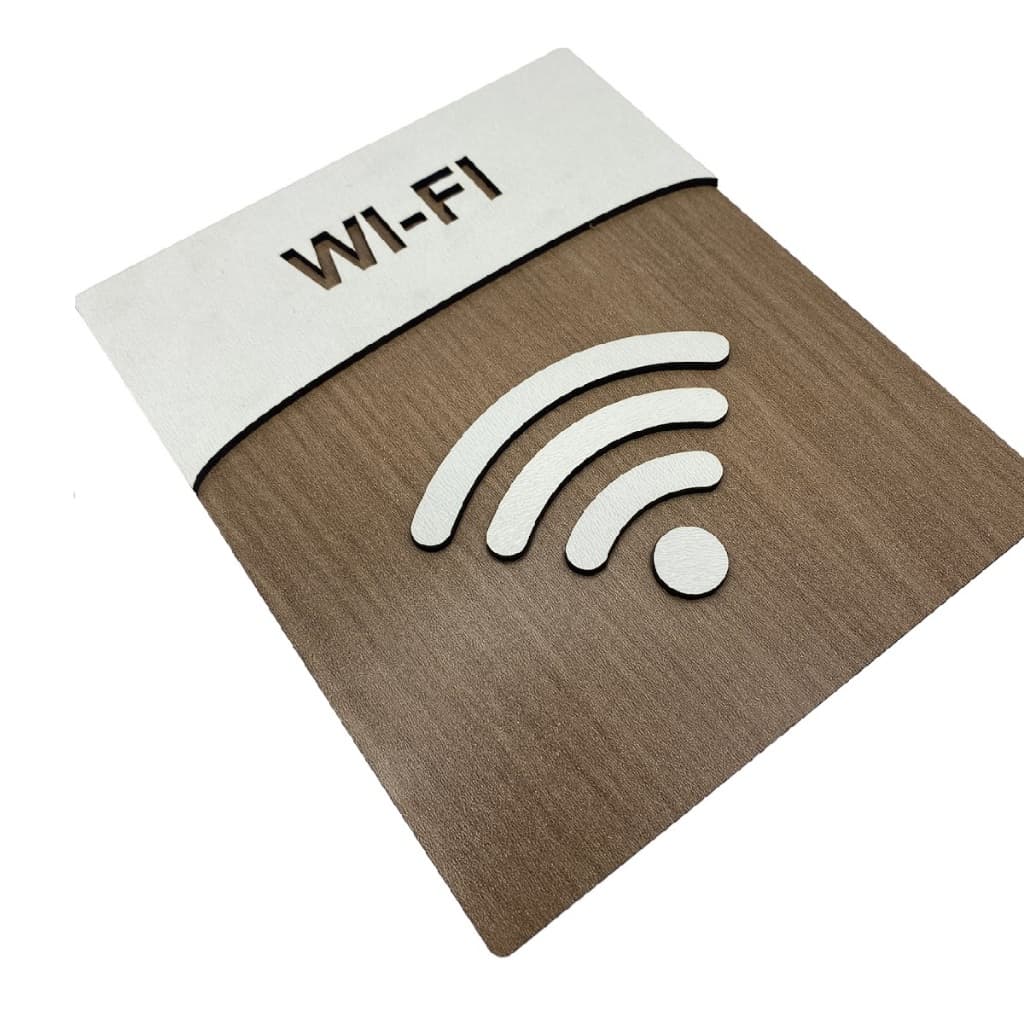 Placa de sinalização MDF alto relevo - WI-FI / unissex / PCD / FEMININO / MASCULINO