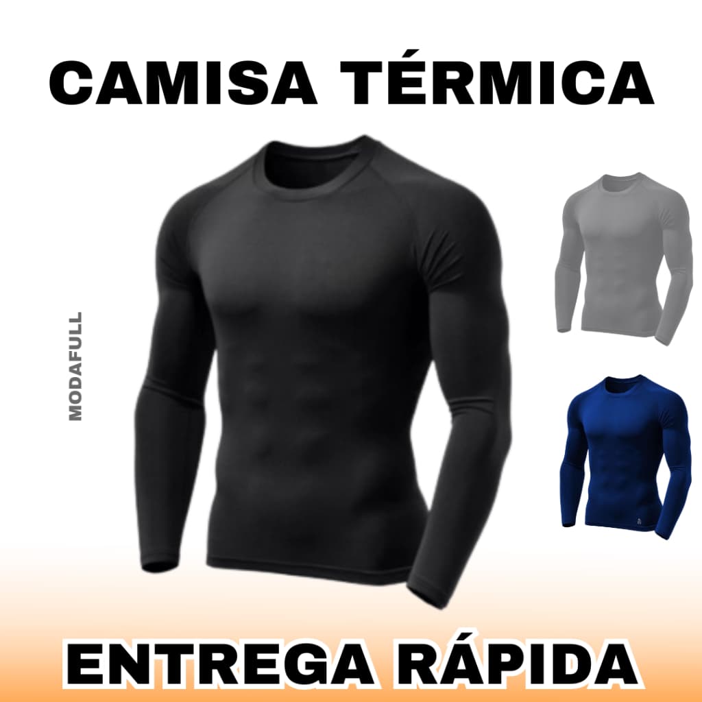 Camisa térmica  Segunda Pele Proteção Solar uv Blusa Térmica uv50+