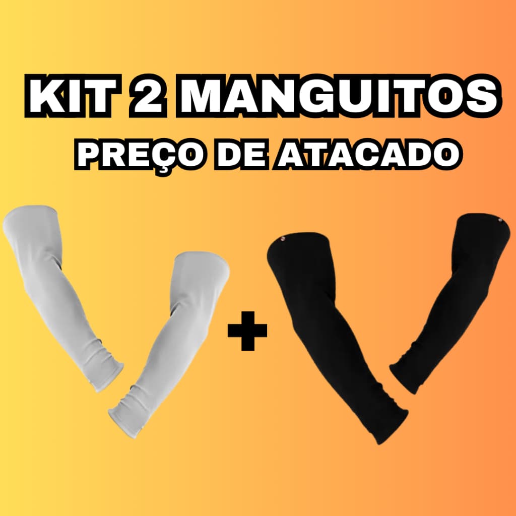 kit 2 Manguito térmico esportivo unissex manga longa segunda pele de braço