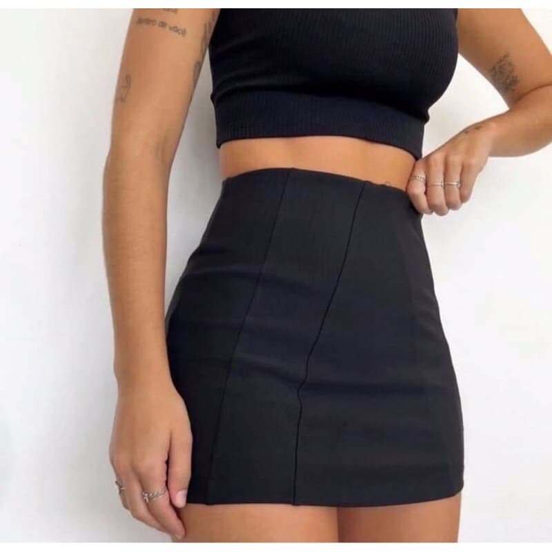 short saia bengaline short saia feminino moda verão