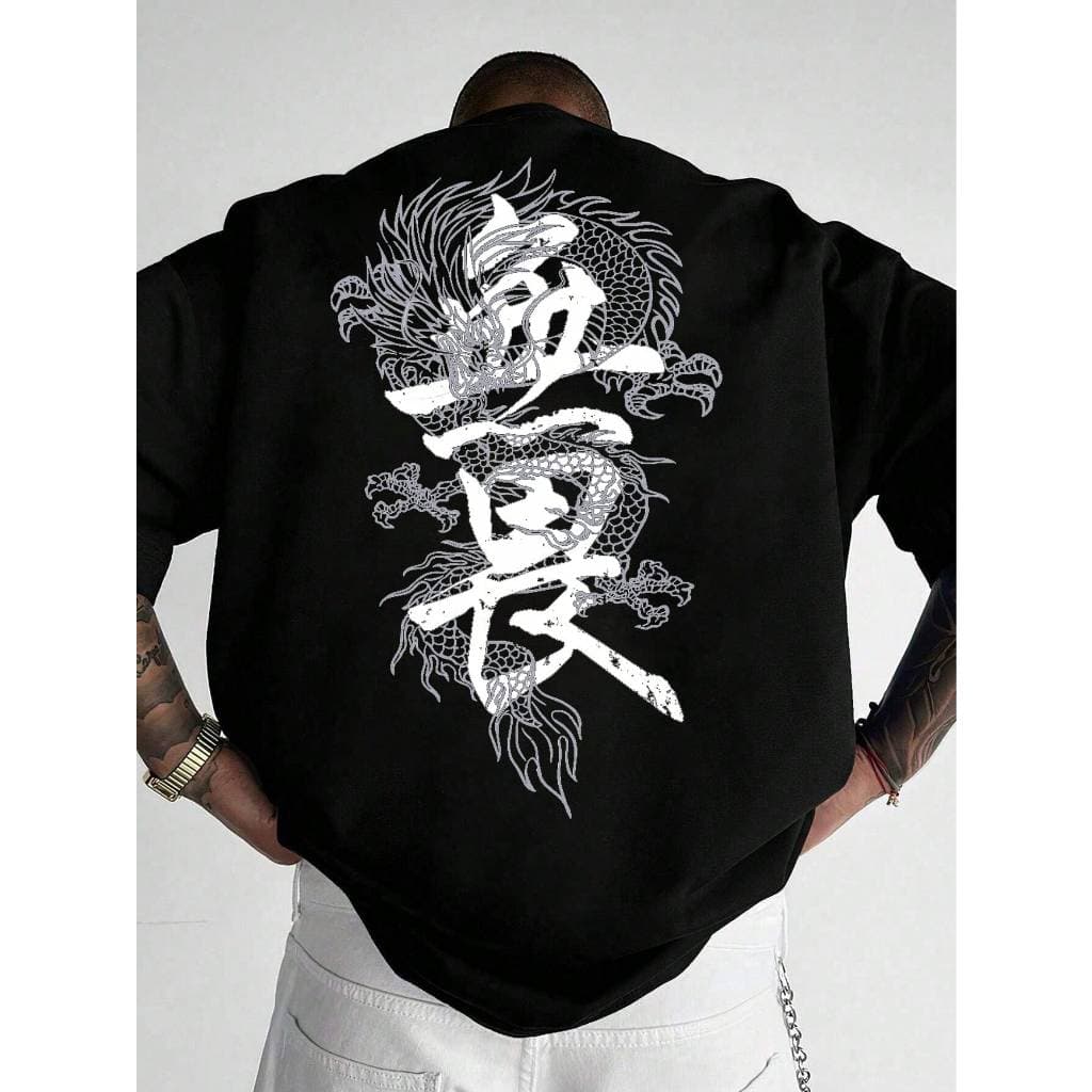 Camiseta Camisa Estampada Dragão Japonês Streetwear 100% Algodão