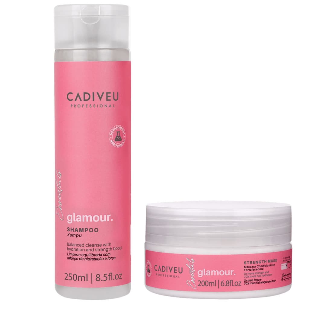 Kit Cadiveu Professional Glamour Glossy Rubi Duo - Shampoo 250ml e Mascara 200g