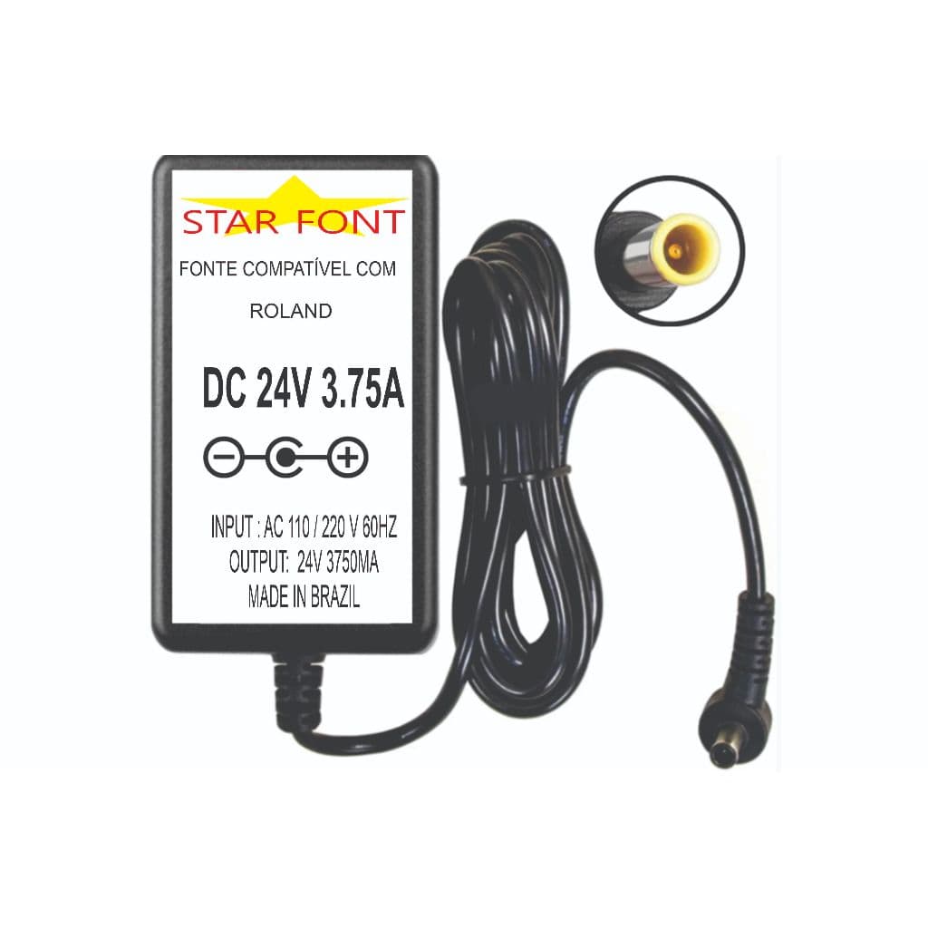 Fonte DC 24V 3.75A Para Teclados Piano Digital Roland PSB-14U