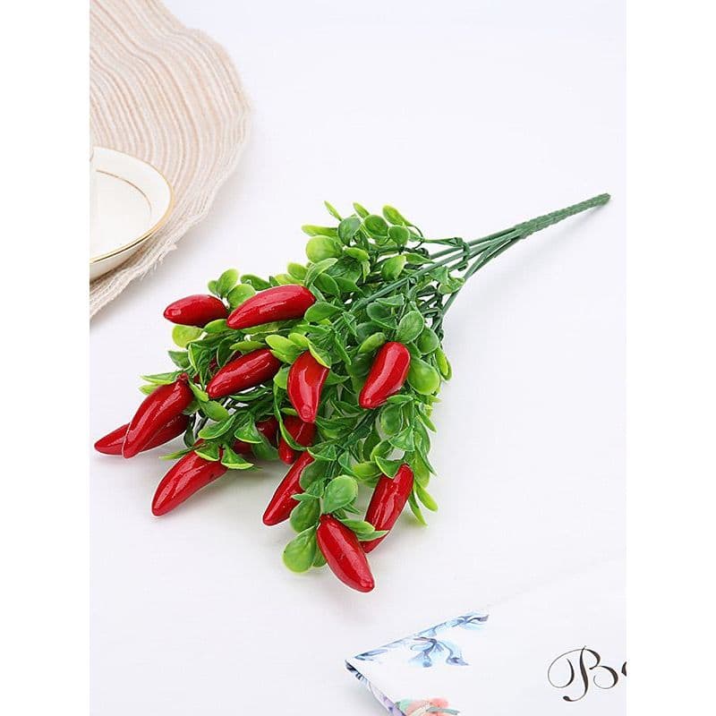 4 Buque De Flores Pimenta Artifical Para Decoração Arranjo