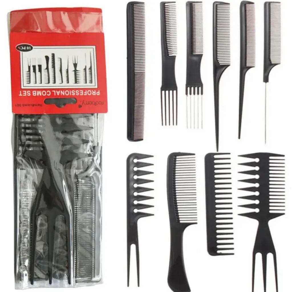 Kit 10 Pentes Profissionais Para Cabeleireiro Barbeiro