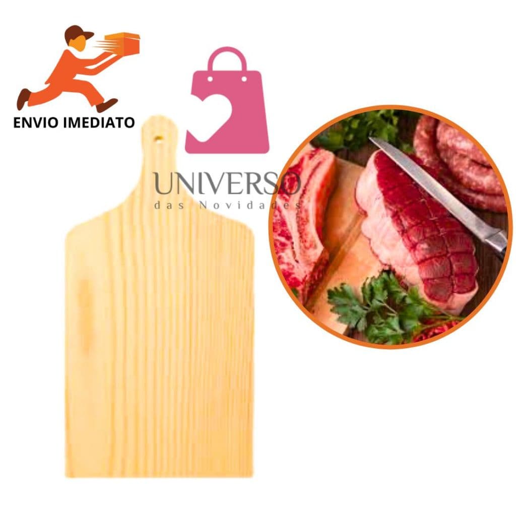 Tábua De Carne  Mutiuso  Tábua De Churrasco De Madeira Corte Carne Grande 37cm