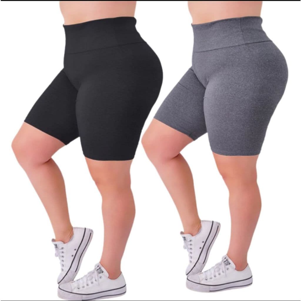Kit 2 Bermudas Feminina Cintura Alta Plus Size G1 ao G3