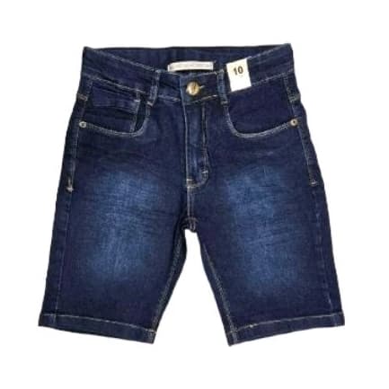BERMUDA JEANS TRADICIONAL  ESCURA INFANTIL/JUVENIL MASCULINA/MENINOS COM ELASTANO E REGULADOR INTERNO NO COS