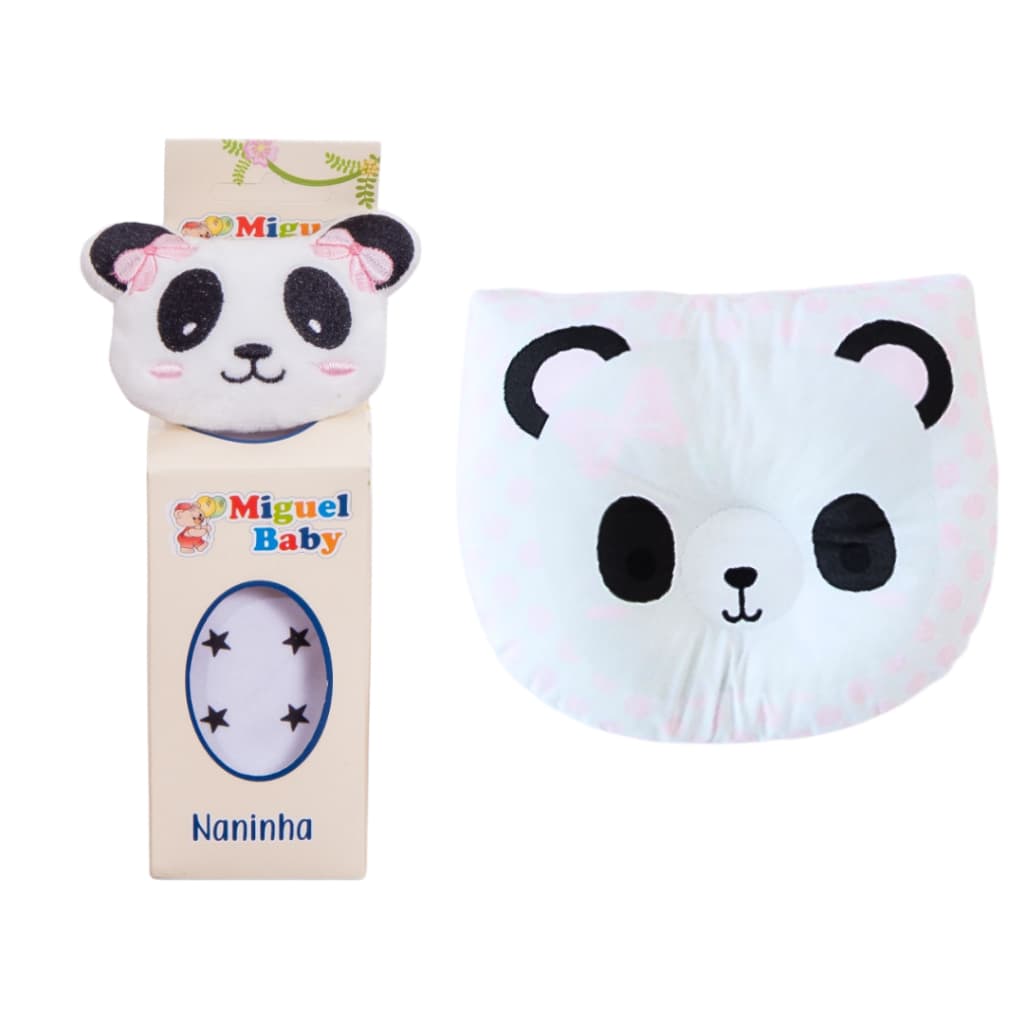 Kit Naninha Paninho Para Bebê Com Prendedor De Chupeta + Travesseirinho Anatômico Animais (1 Naninha + 1 Travesseirinho)