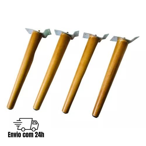Kit 4 Pés Palito + 4 Chapinhas Ângulo 15° + Parafusos