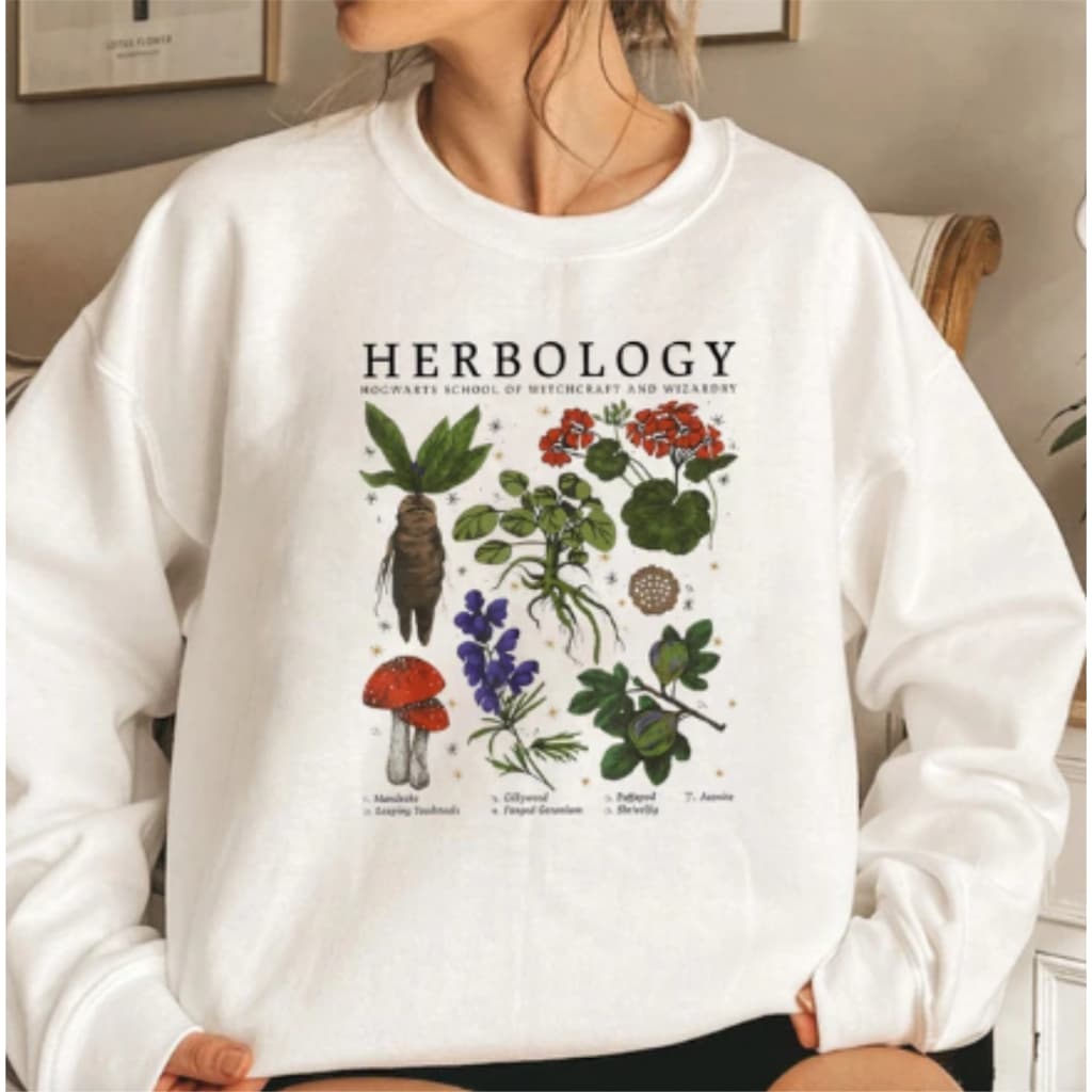 Moletom Algodão Herbology Plants Blusa de Frio Sem Capuz Gola Redonda Unissex