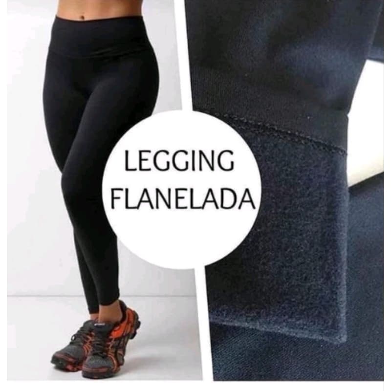 calça legguing feminina  cintura alta levanta bumbum para ginástica flanelada fitness leg Gestante