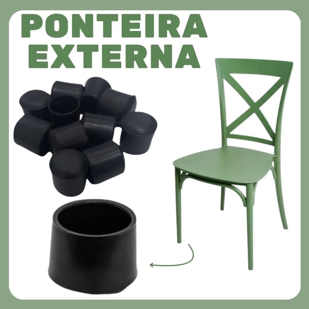 Ponteira de pé para cadeiras tubos tubular pvc 10pçs