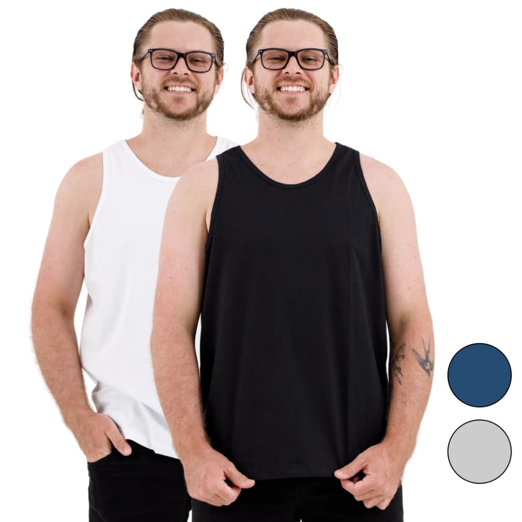 KIT 2 Regata Masculina Básica 100% Algodão