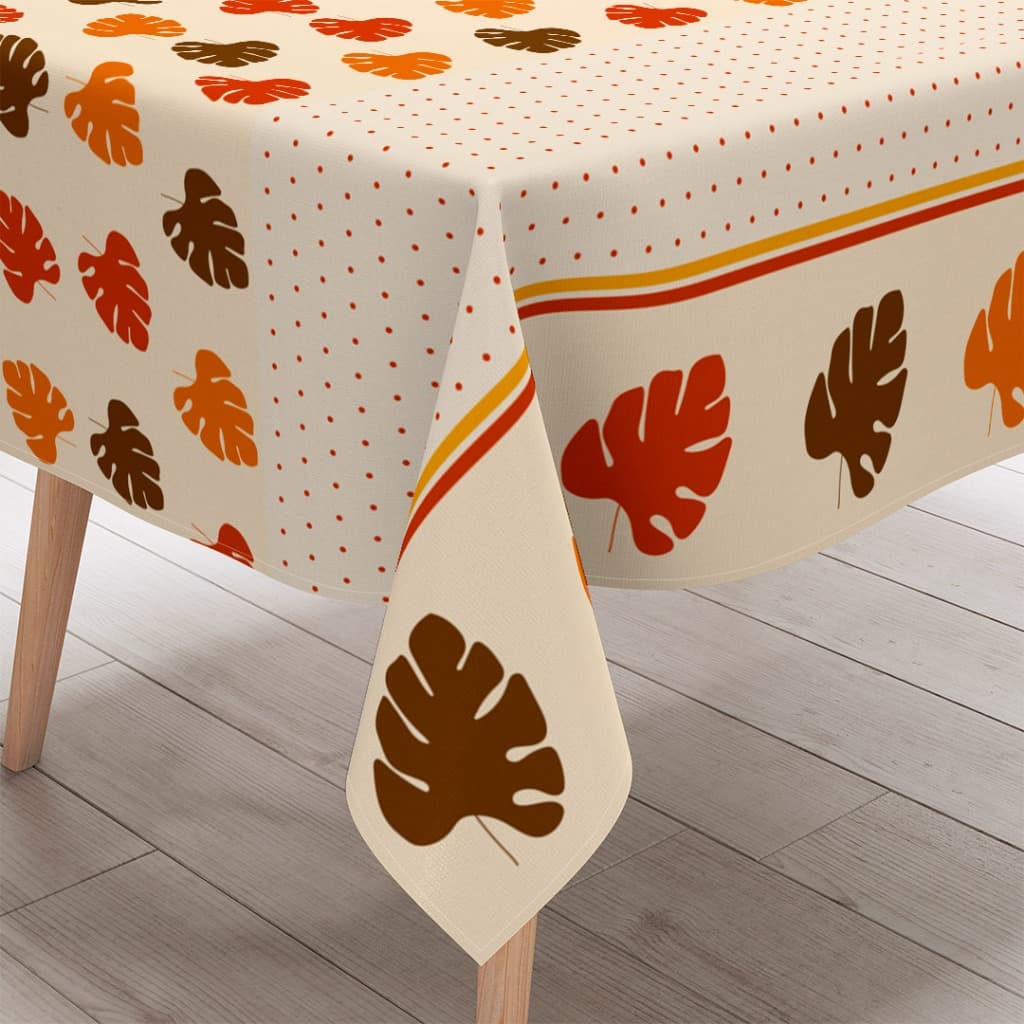 TOALHA DE MESA RETANGULAR 6 LUGARES EM OXFORD NOBRE 1.35 X1.90.