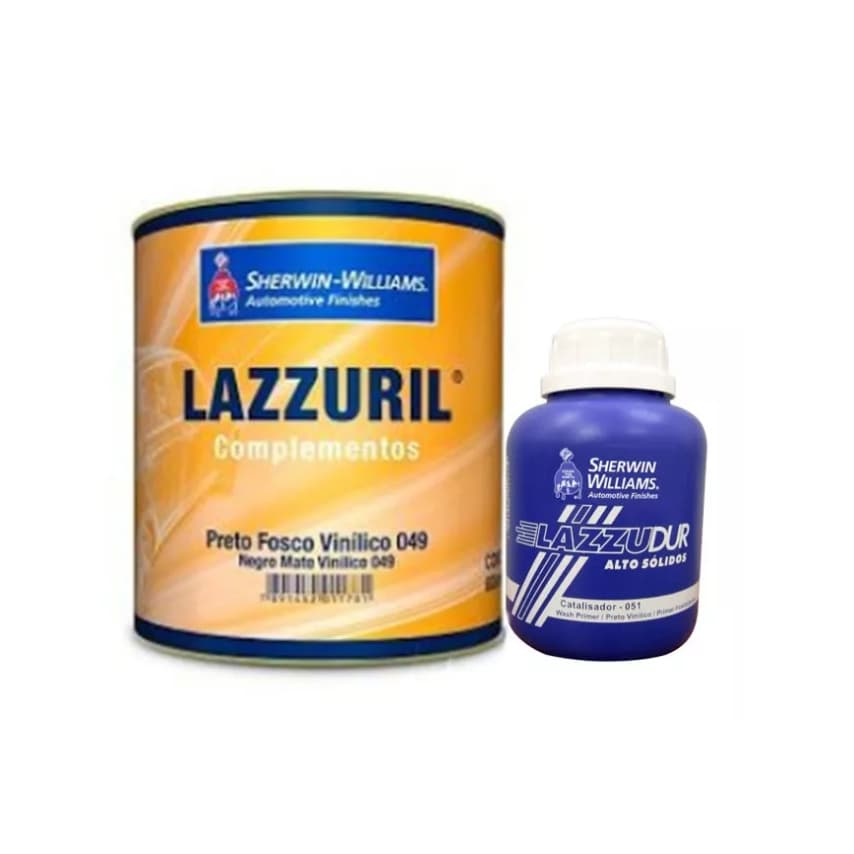 Tinta Preto Fosco Vinílico Lazzuril Kit C/ Catalisador