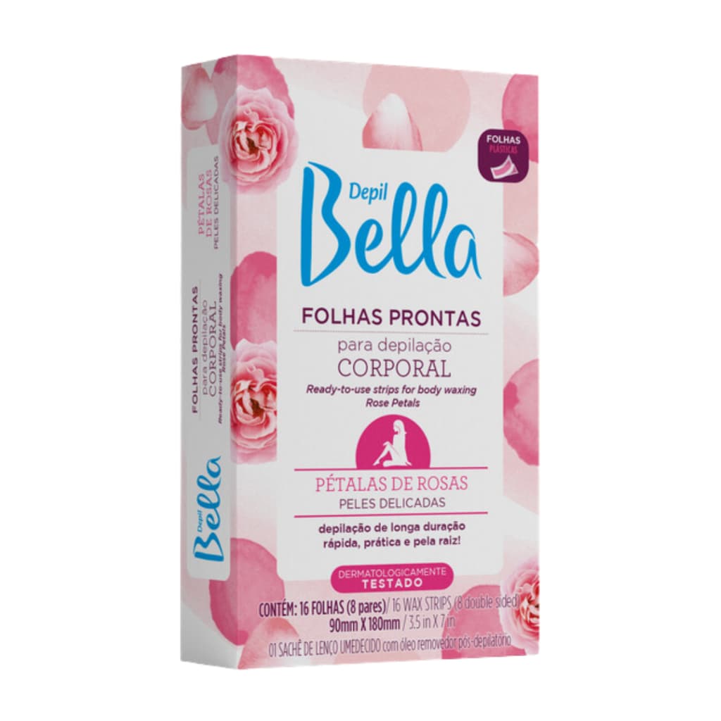 Folhas Prontas Corporal Pétalas De Rosas Depil Bella 16 Un