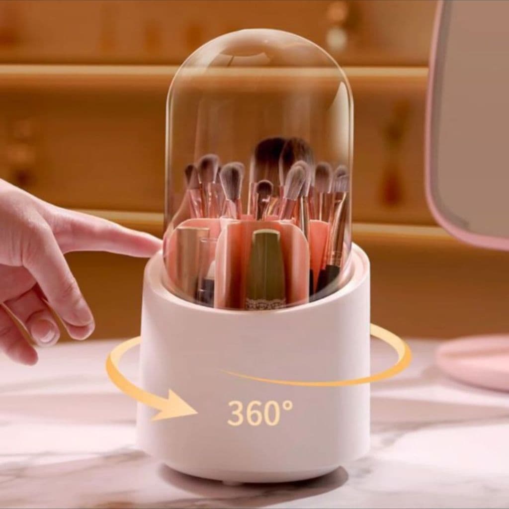 Rotação Organizador Portátil 360º De Mesa Cosmético Maquiagem Porta-escovas Batom Tubo Transparente
