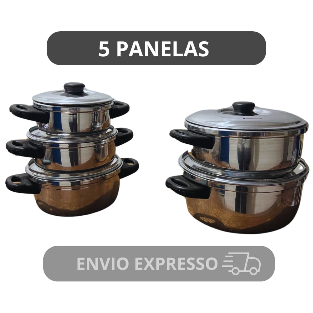 jogo de panela aluminio 5 peças - kit de caçarola aluminio polido 5 peças