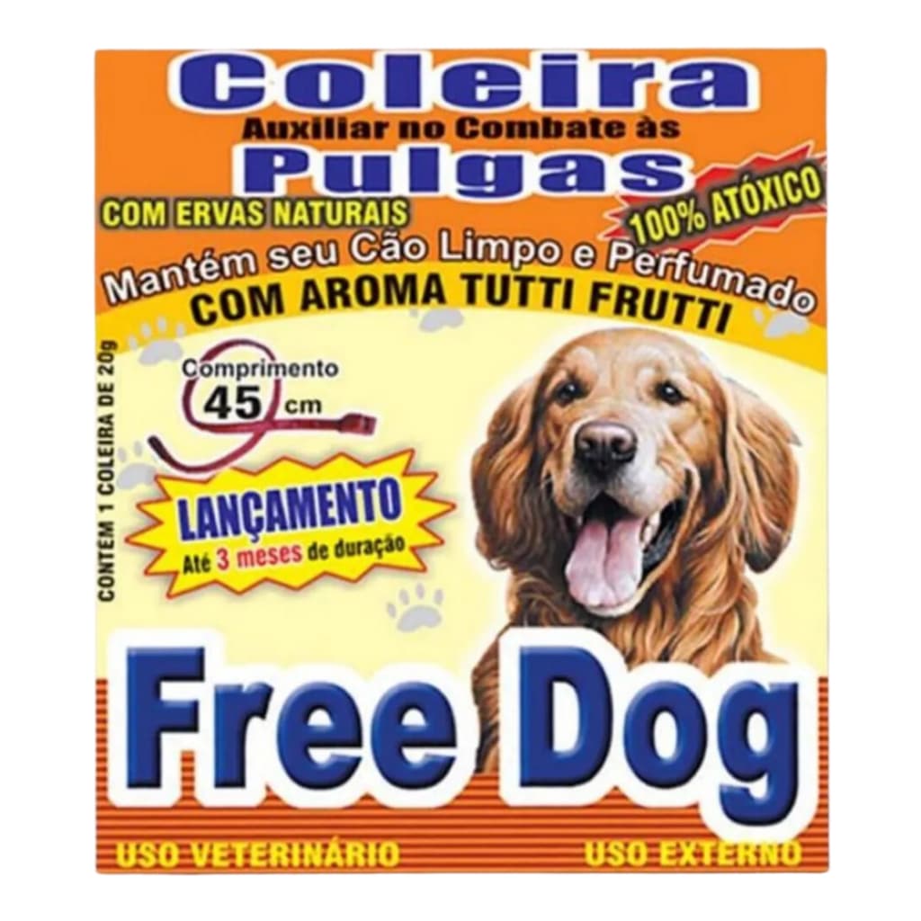 Coleira Antipulgas para Cães Free Dog - Comprimento 45 cm