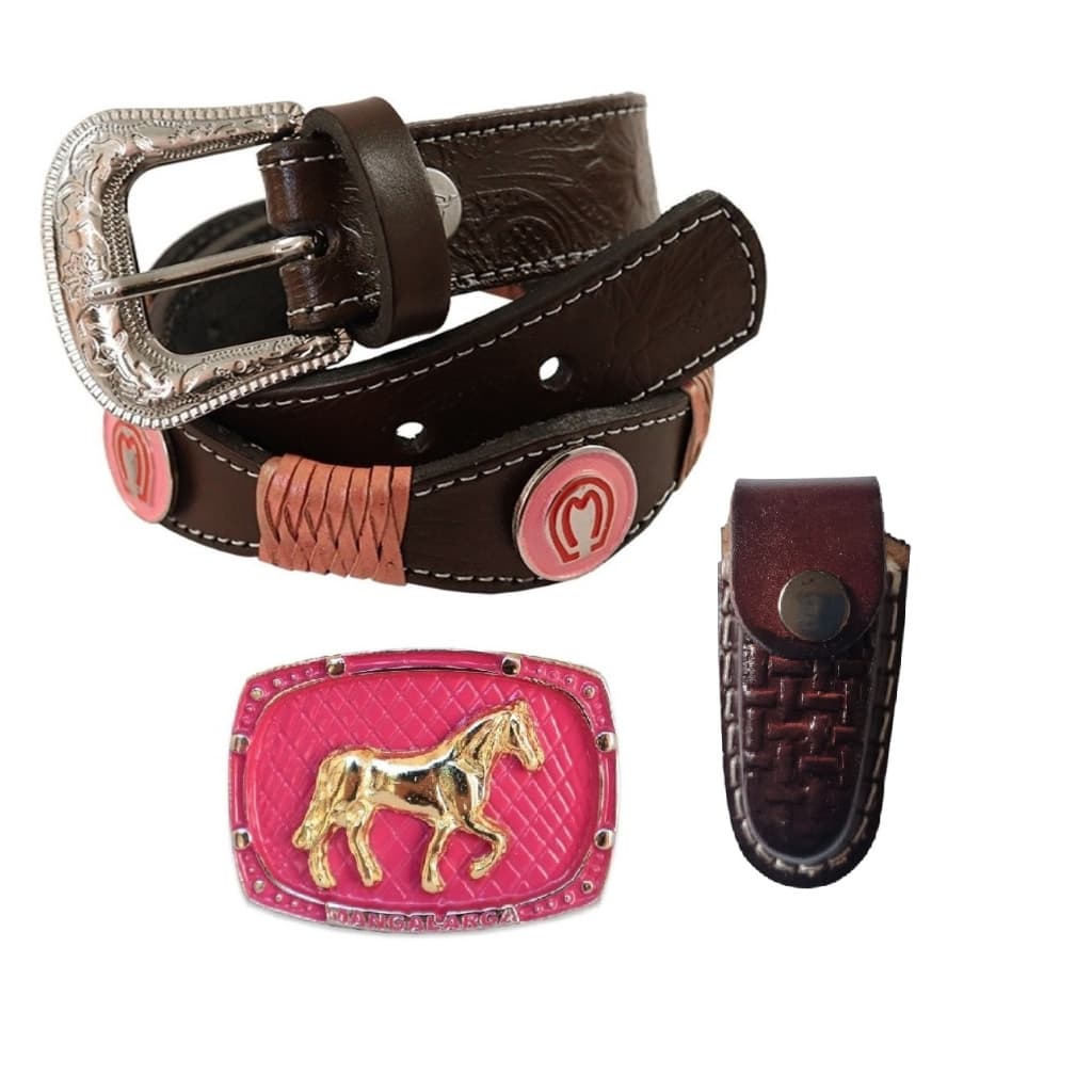 Cinto Country Infantil Mangalarga Menina+ Fivela Cowgirl + Bainha infantil