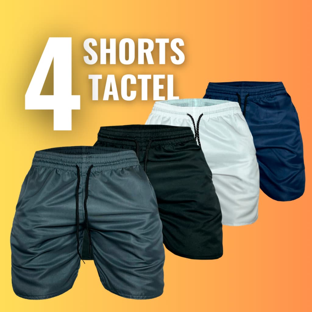 Short Masculino Kit com 4 bermuda Tactel Premium Shorts Tectel Kit Bermudas Masculinas