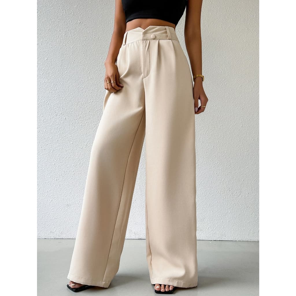 AS1245 Calça Pantalona Feminina, Cintura Alta, Sofisticada, Moderna, Elegante