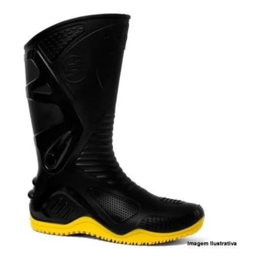 Bota Fujiwara Bpm Pvc Sola Amarela C/forro
