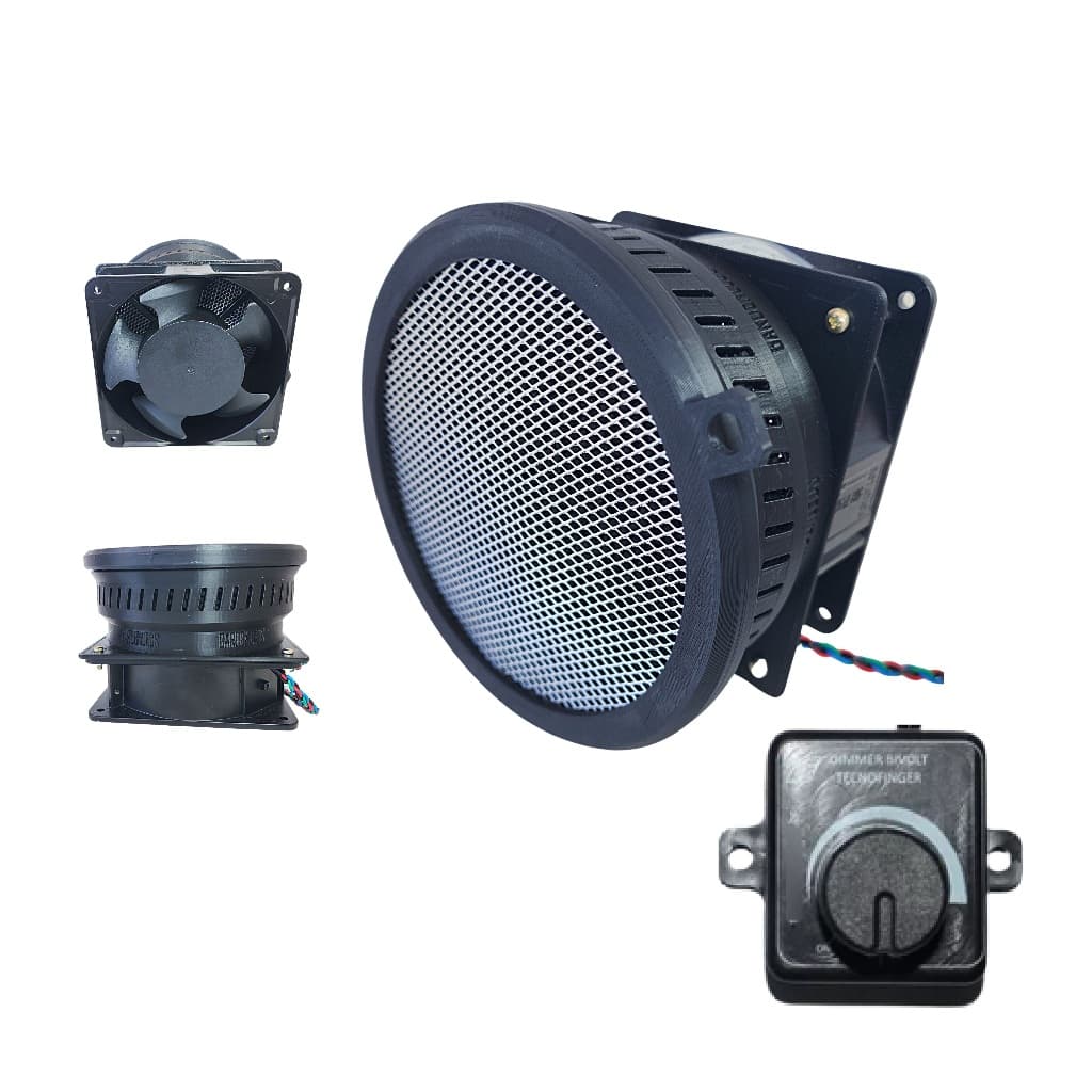 Kit Superfan 120mm Exaustor C/ Controlador Potencia + Filtro de Carvão Ativado Anti Odor Grow Cultivo Indoor 110v ou 220v