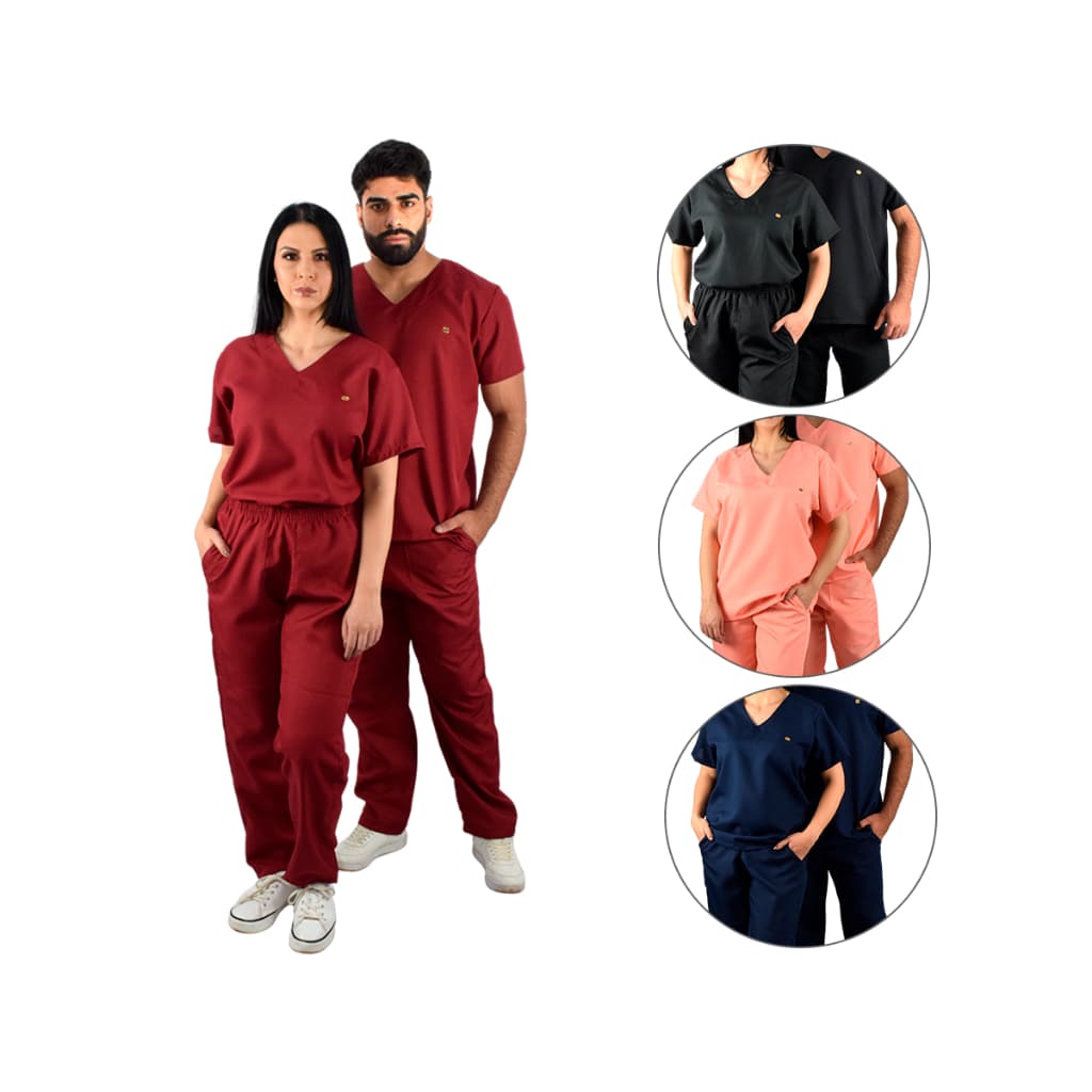 Pijama Hospitalar Cirúrgico Unissex Laboratório Scrub Feminino Masculino Enfermagem Oxford Clinica Uniforme